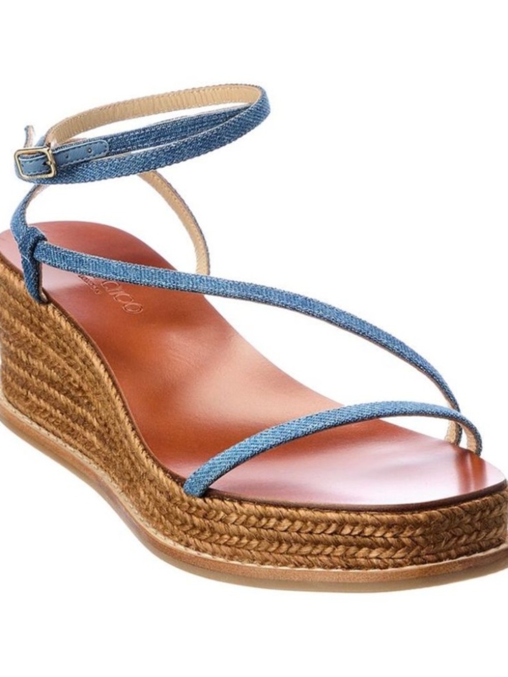 Jimmy Choo Blue Denim Espadrille Wedge Sandals.. gorgeous!!!